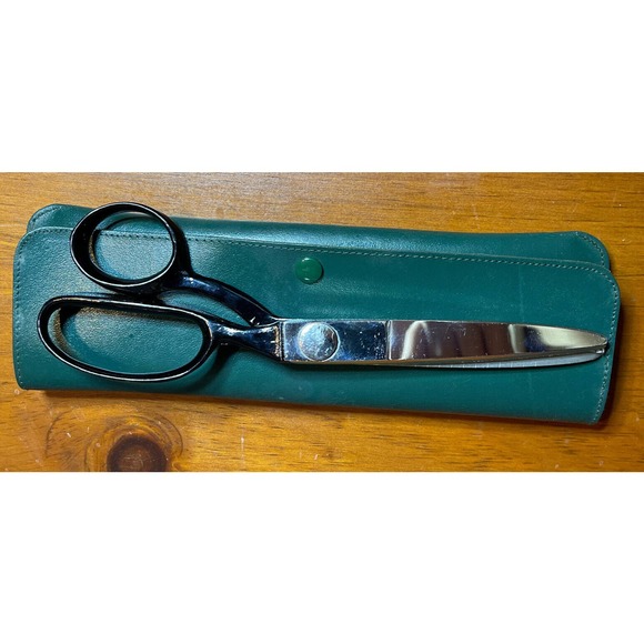 Pinking Shears Wiss Tailor 9 1/2” With Leather Case & Box. Excellent!! Vintage - Picture 4 of 5